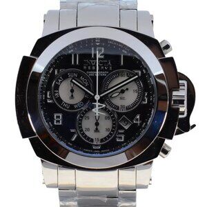 Men's 48mm Invicta Reserve Man of War Black Dial Chrono Swiss Watch! Ref: 90165!